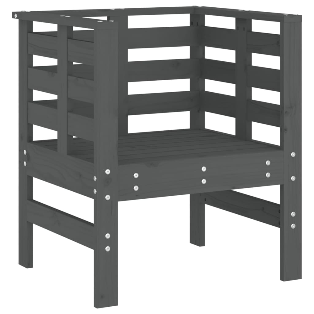 Vrtne stolice 2 kom sive 61,5 x 53 x 71 cm od masivne borovine