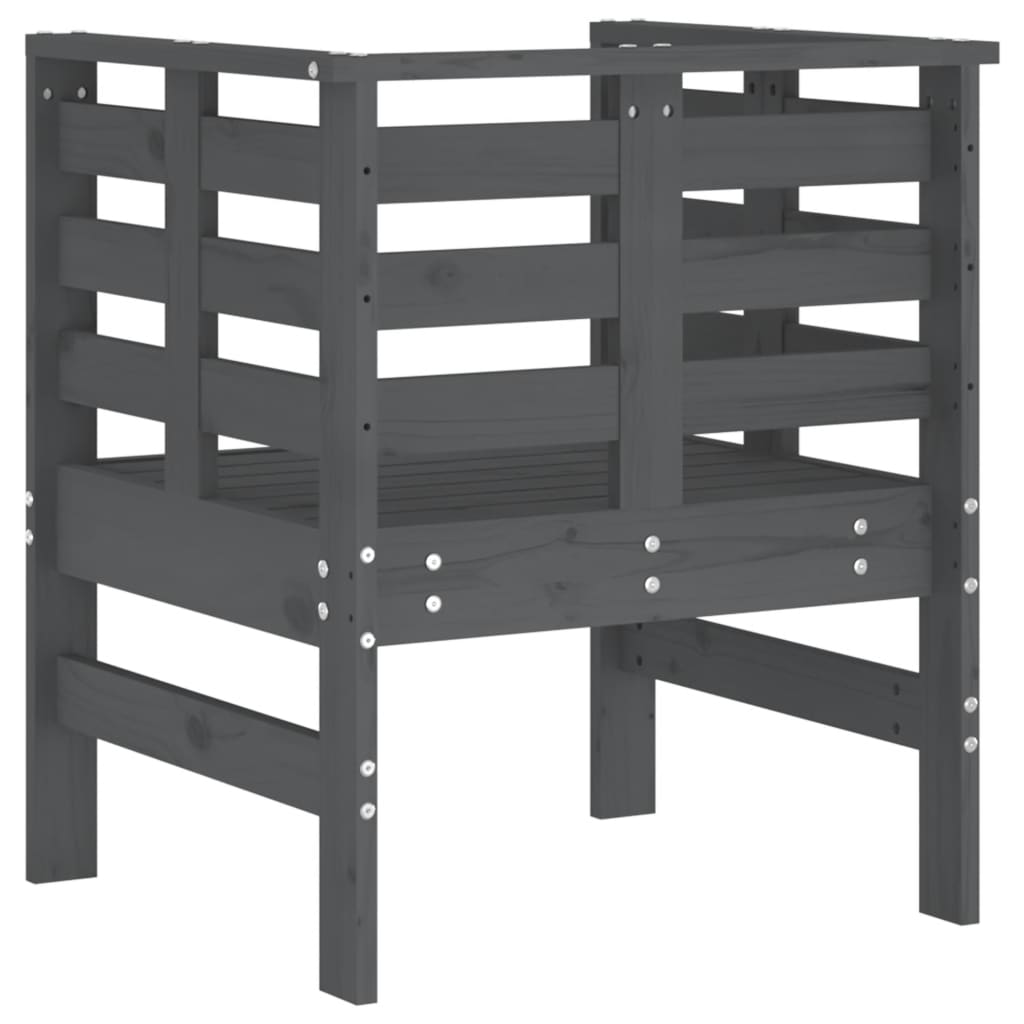Vrtne stolice 2 kom sive 61,5 x 53 x 71 cm od masivne borovine