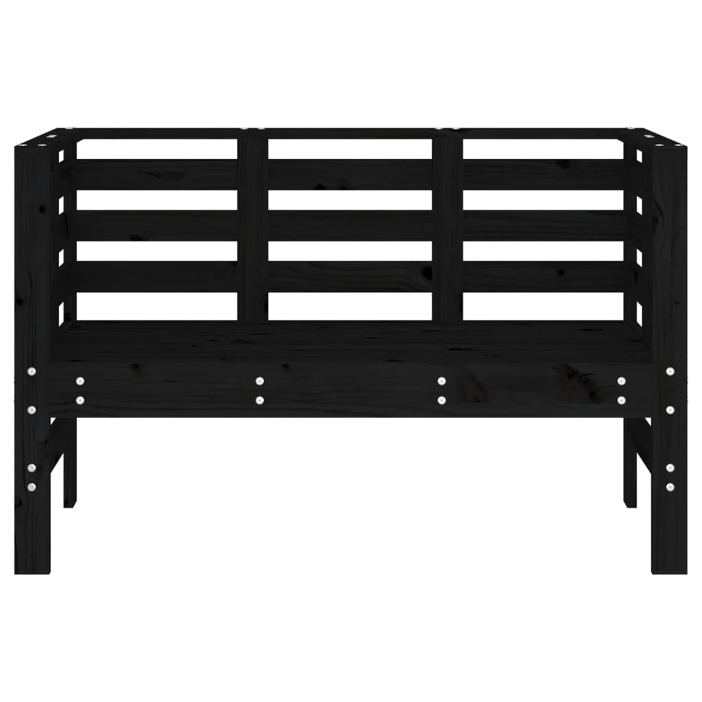 Vrtna klupa crna 111,5 x 53 x 71 cm od masivne borovine