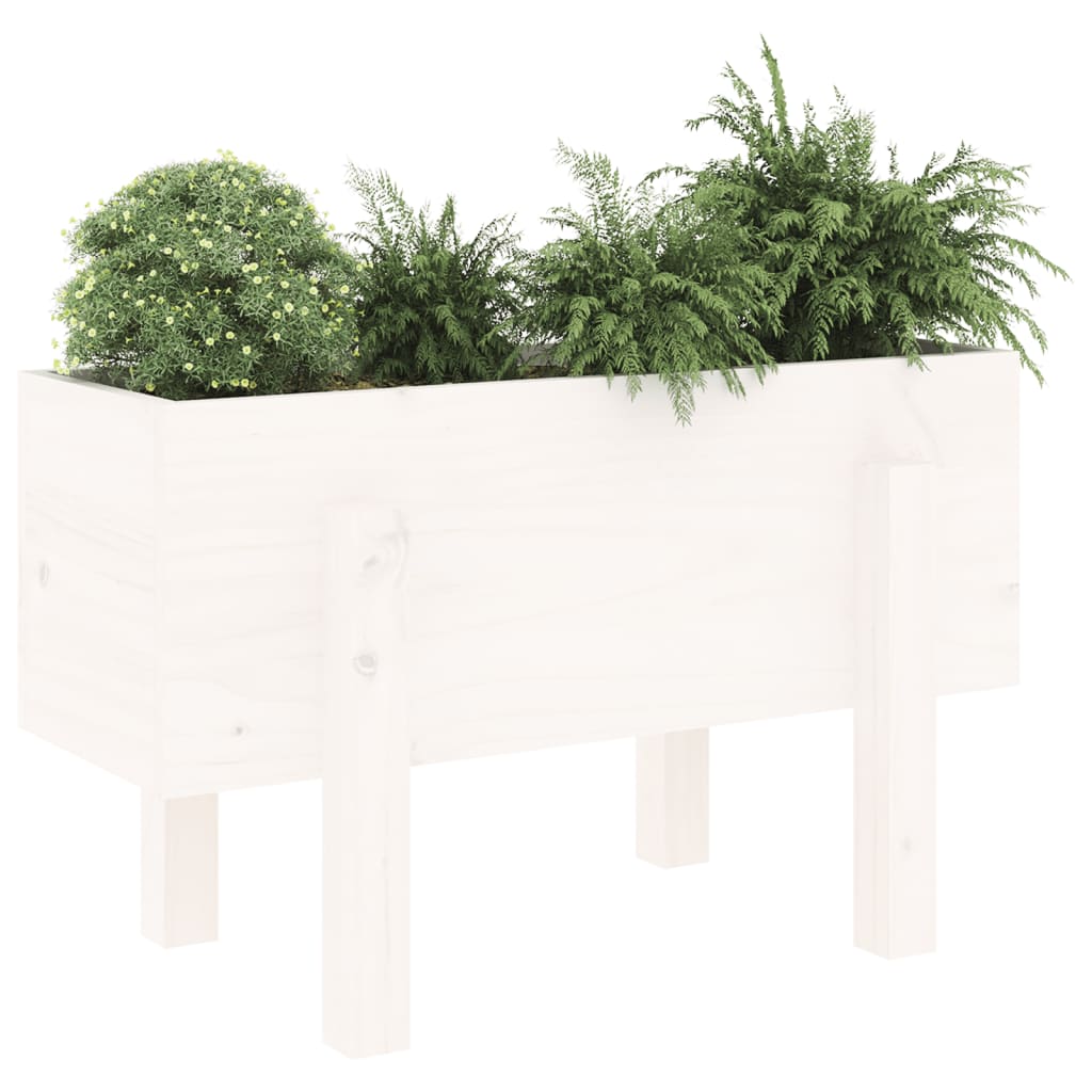 Vrtna sadilica bijela 62 x 30 x 38 cm od masivne borovine