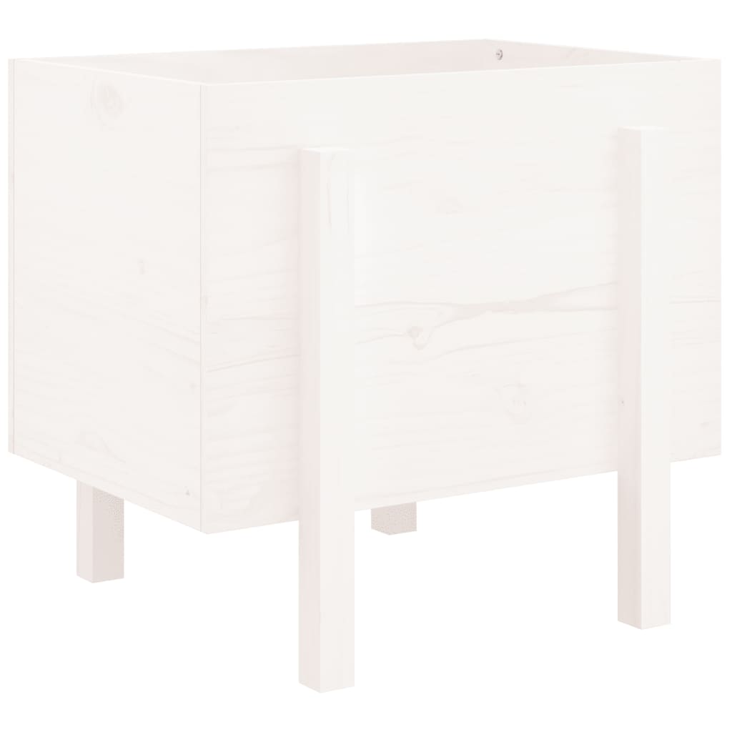 Vrtna sadilica bijela 62 x 50 x 57 cm od masivne borovine