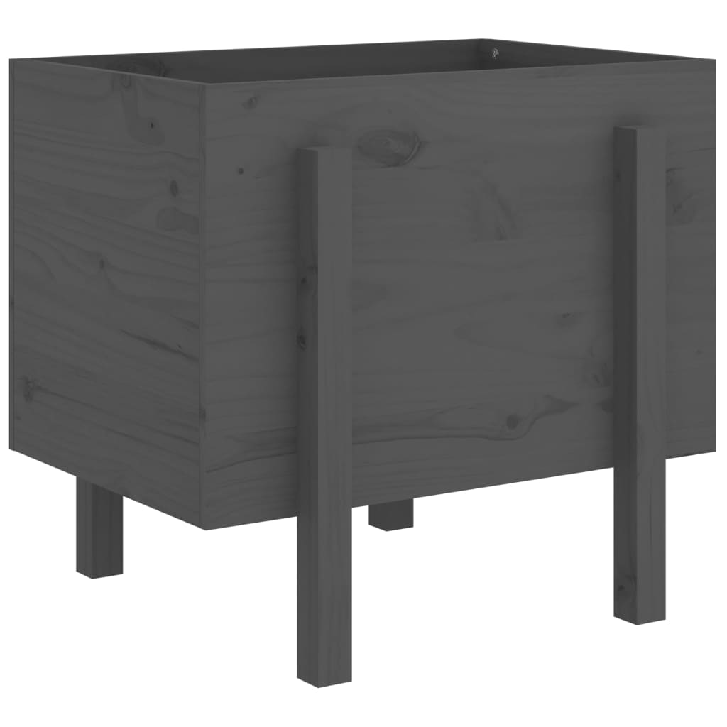 Vrtna sadilica siva 62 x 50 x 57 cm od masivne borovine