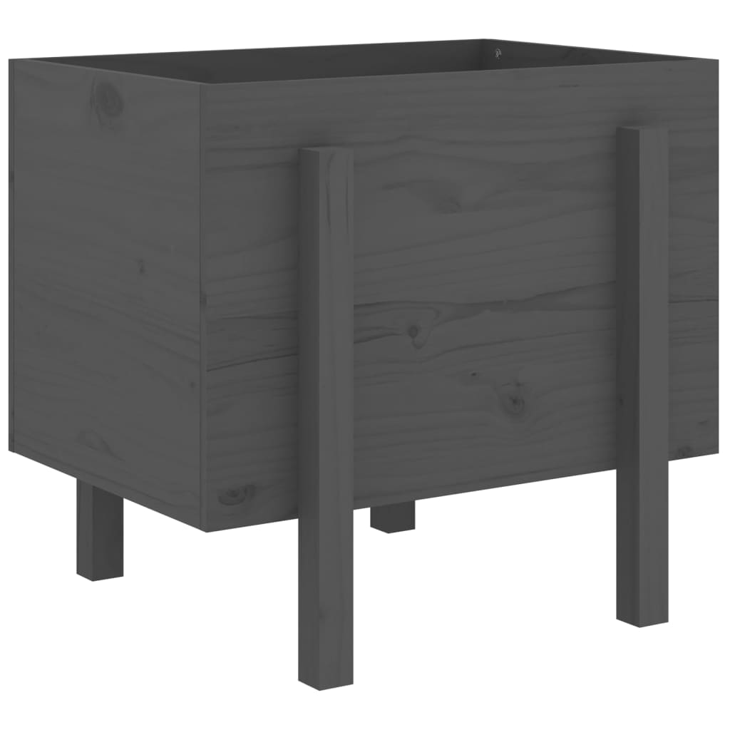 Vrtna sadilica siva 62 x 50 x 57 cm od masivne borovine
