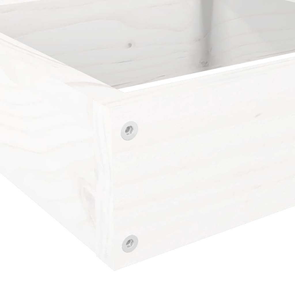 Vrtna sadilica s 4 razine 106x104,5x36 cm bijela od borovine