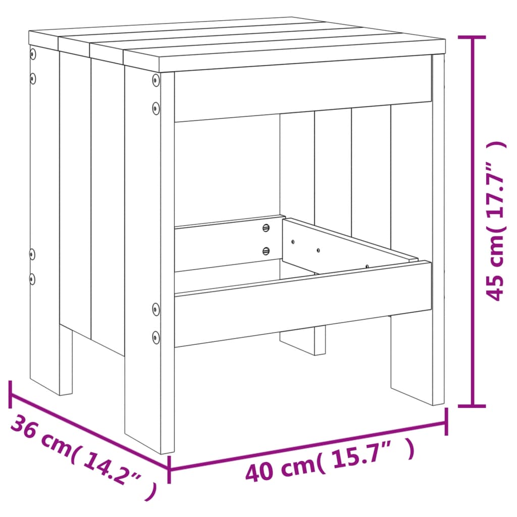 Vrtni stolci 2 kom bijeli 40 x 36 x 45 cm od masivne borovine