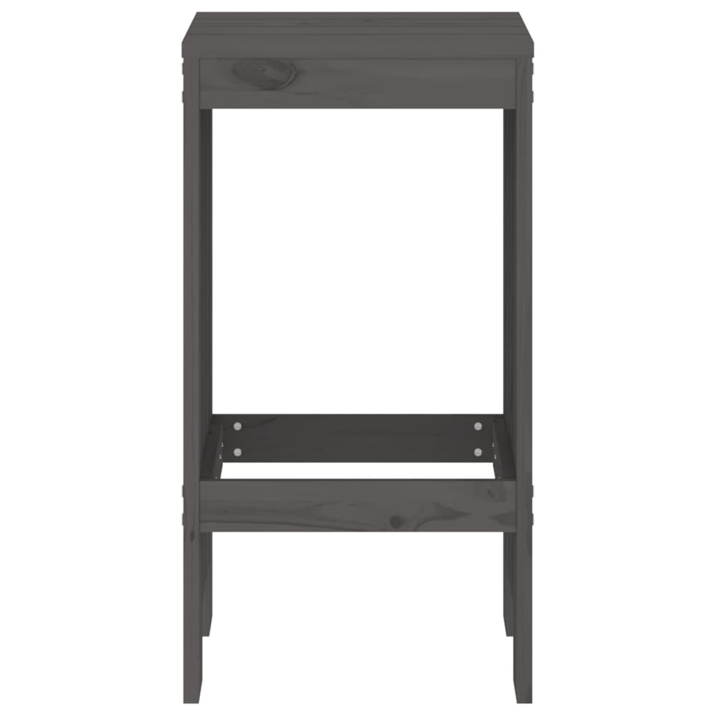Barski stolci 2 kom sivi 40 x 36 x 75 cm od masivne borovine
