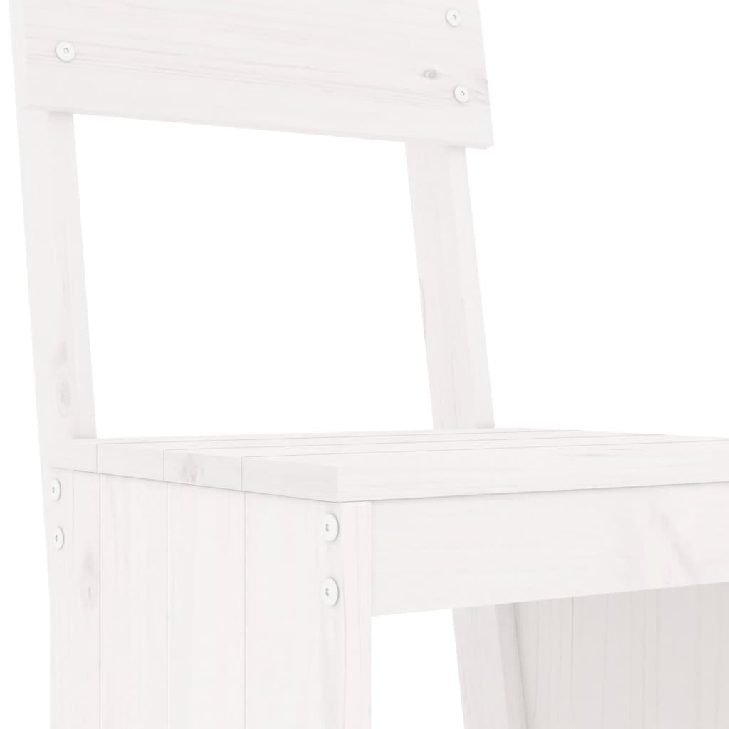 Barski stolci 2 kom bijeli 40x48,5x115,5 cm od masivne borovine