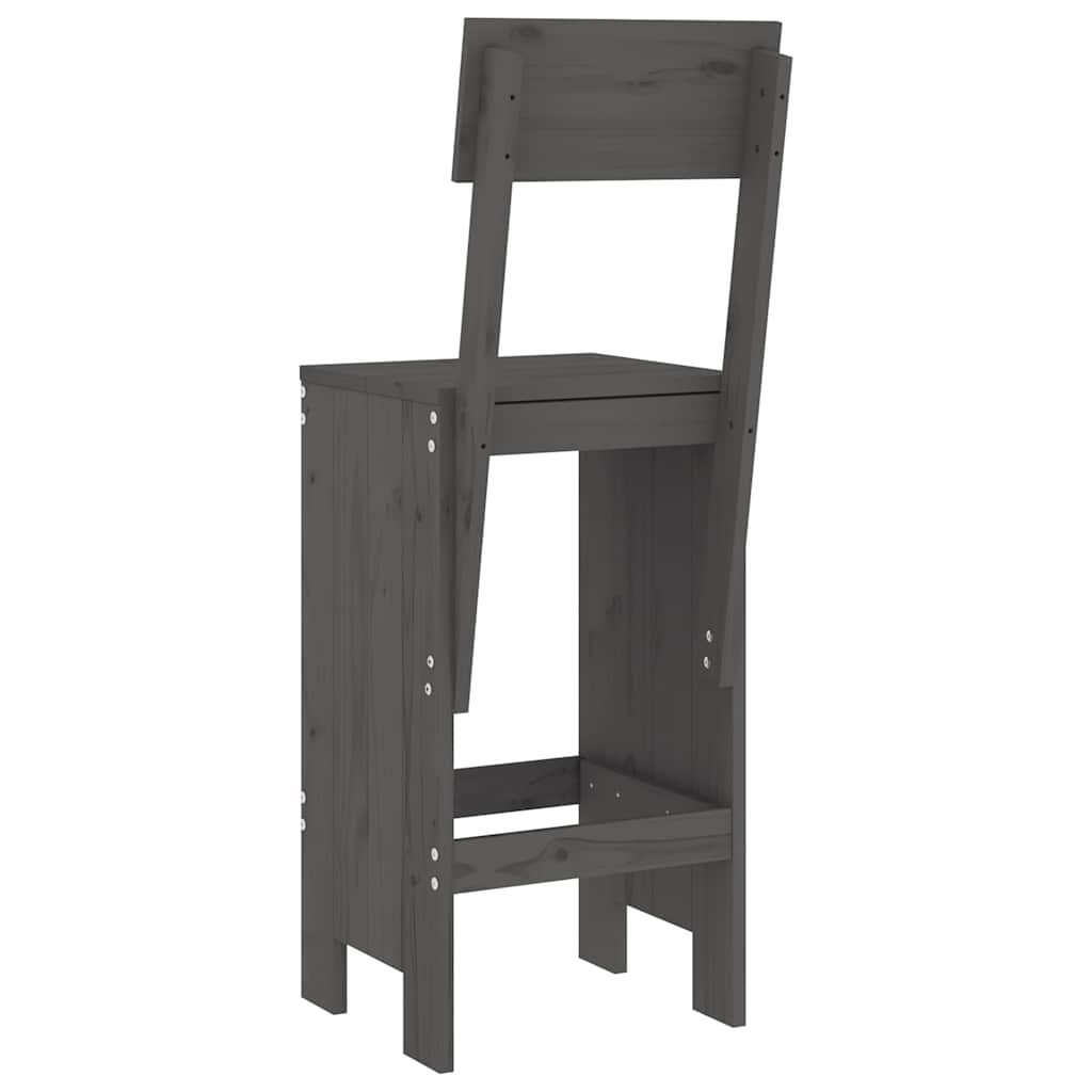Barski stolci 2 kom sivi 40 x 48,5 x 115,5 cm masivna borovina