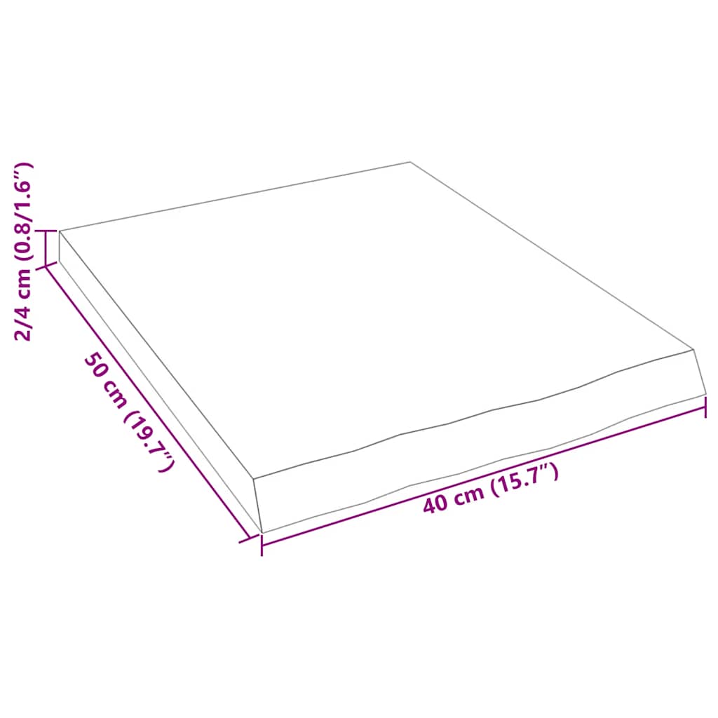 Zidna polica 40x50x(2-4) cm neobrađena masivna hrastovina