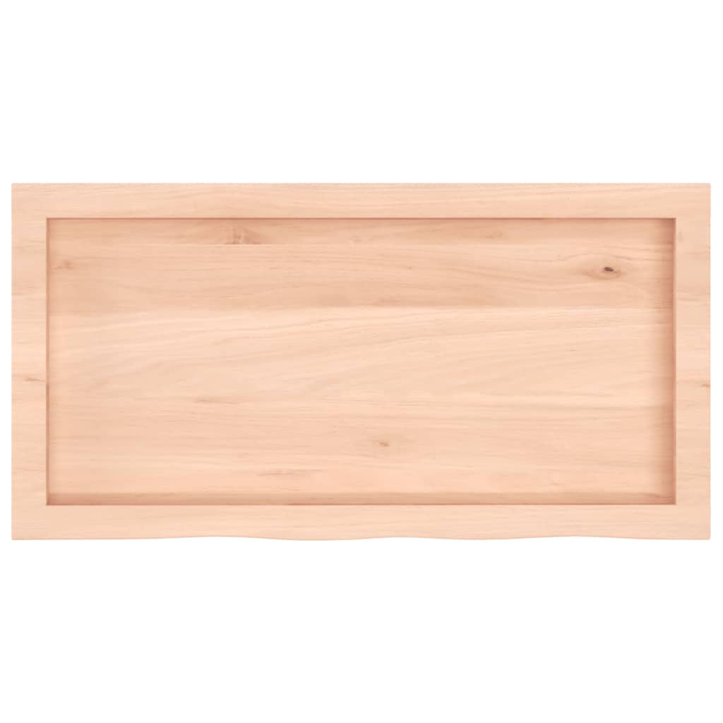 Zidna polica 80x40x(2-6) cm neobrađena masivna hrastovina
