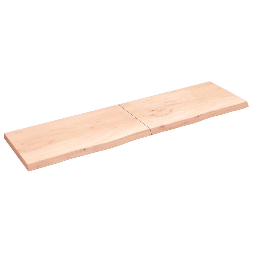 Zidna polica 220x60x(2-6) cm neobrađena masivna hrastovina