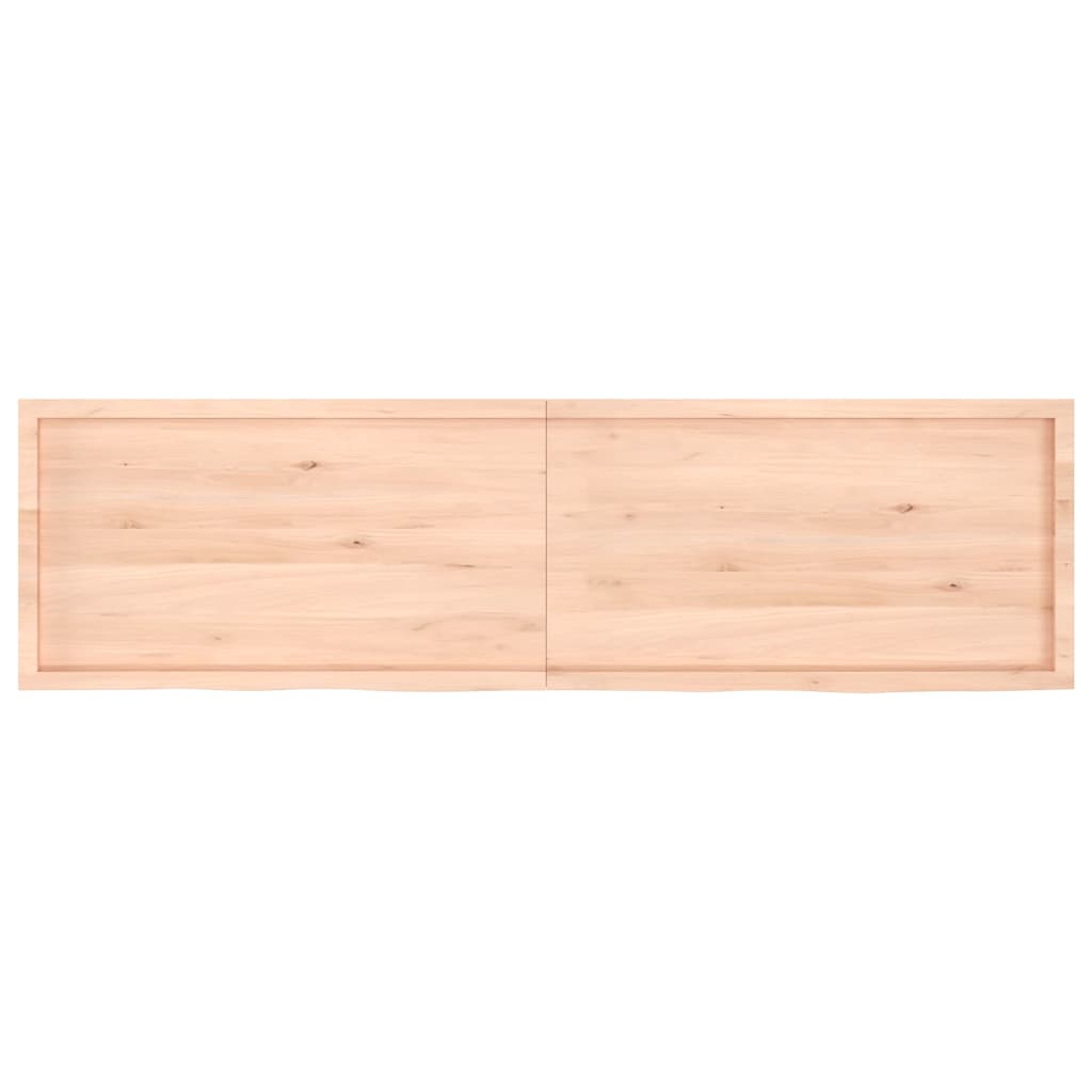 Zidna polica 220x60x(2-6) cm neobrađena masivna hrastovina