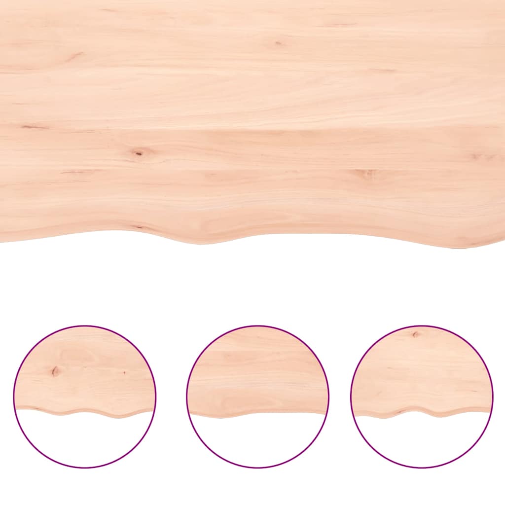 Zidna polica 220x60x(2-6) cm neobrađena masivna hrastovina