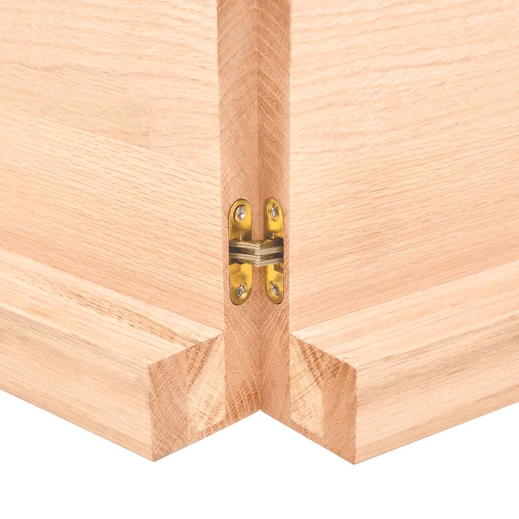 Zidna polica 220x60x(2-6) cm neobrađena masivna hrastovina