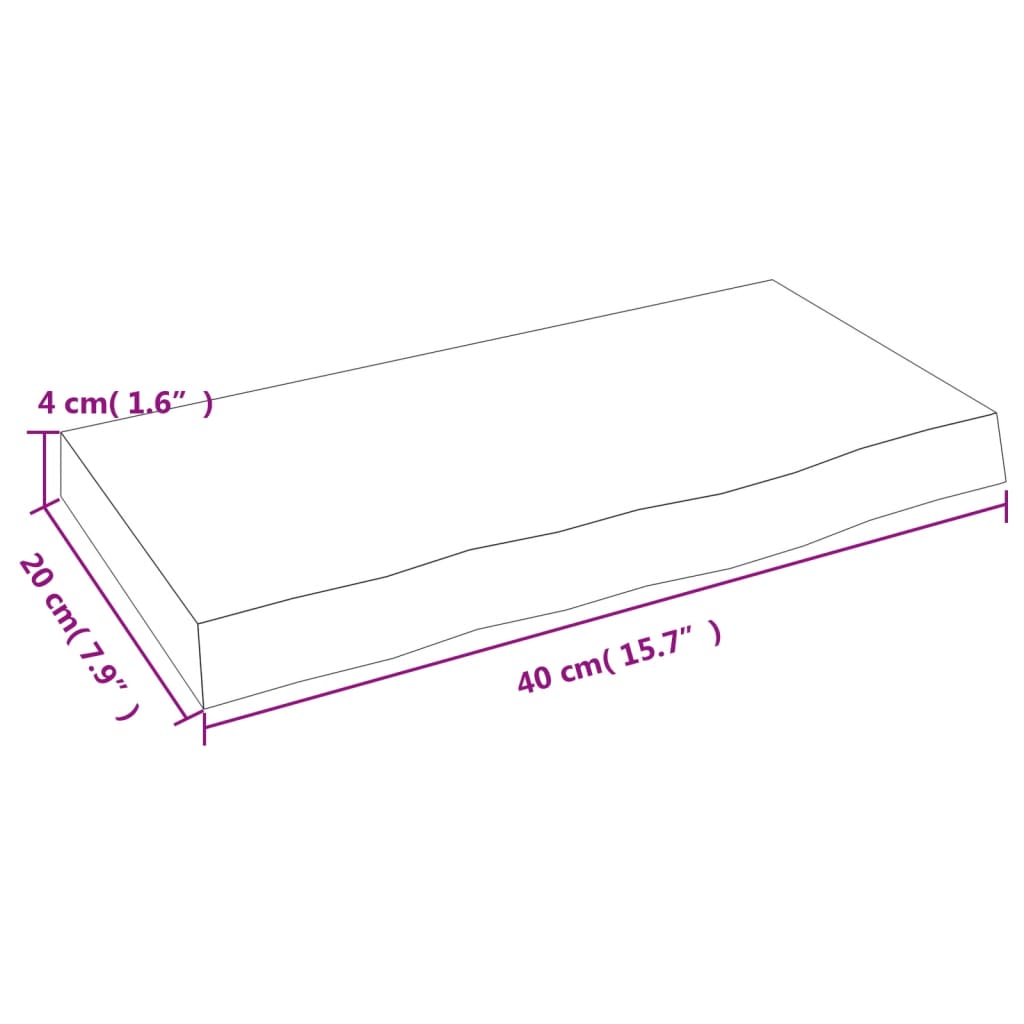 Zidna polica svjetlosmeđa 40 x 20 x 4 cm od obrađene hrastovine