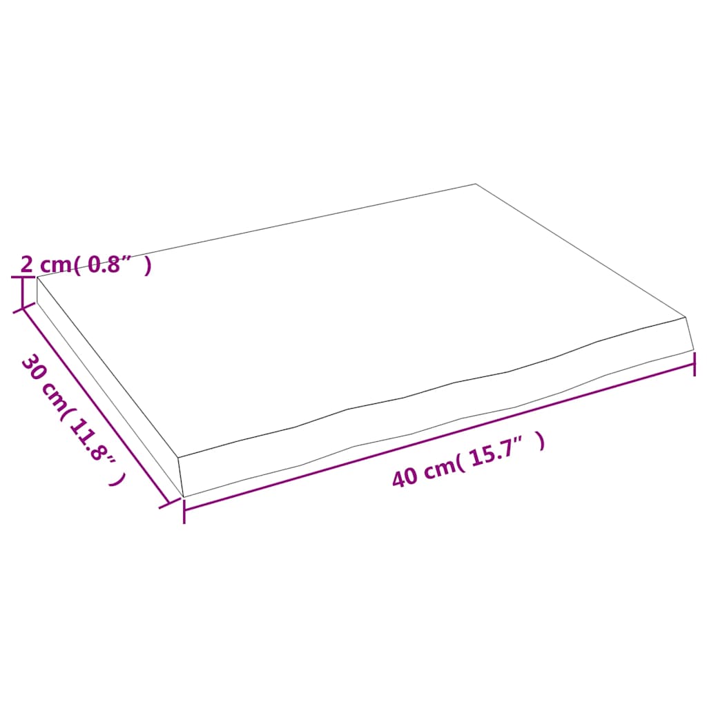 Zidna polica svjetlosmeđa 40 x 30 x 2 cm od obrađene hrastovine