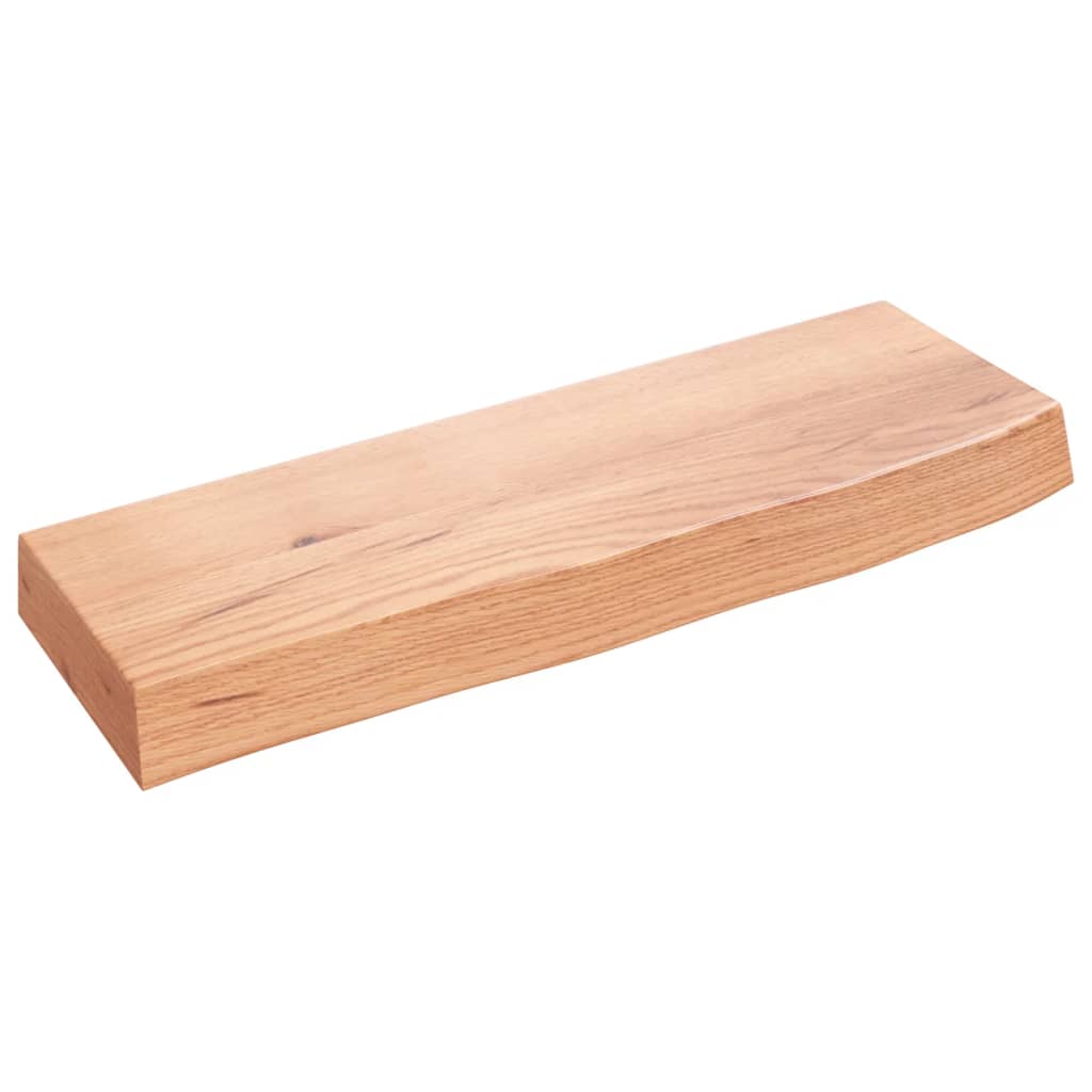Zidna polica svjetlosmeđa 60x20x6 cm od obrađene hrastovine