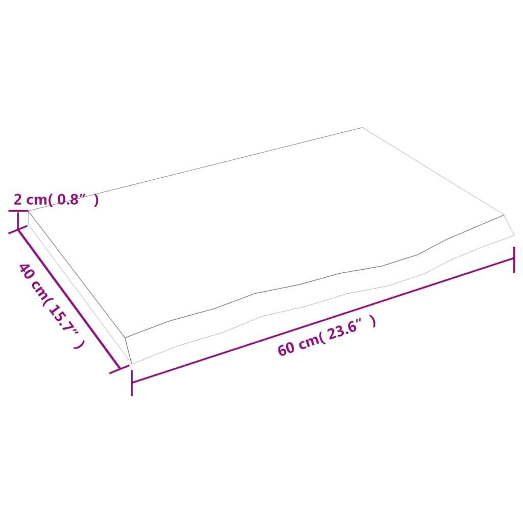 Zidna polica svjetlosmeđa 60 x 40 x 2 cm od obrađene hrastovine