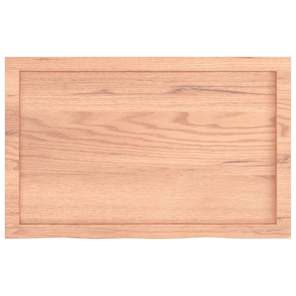 Zidna polica svjetlosmeđa 80x50x(2-6) cm obrađena hrastovina