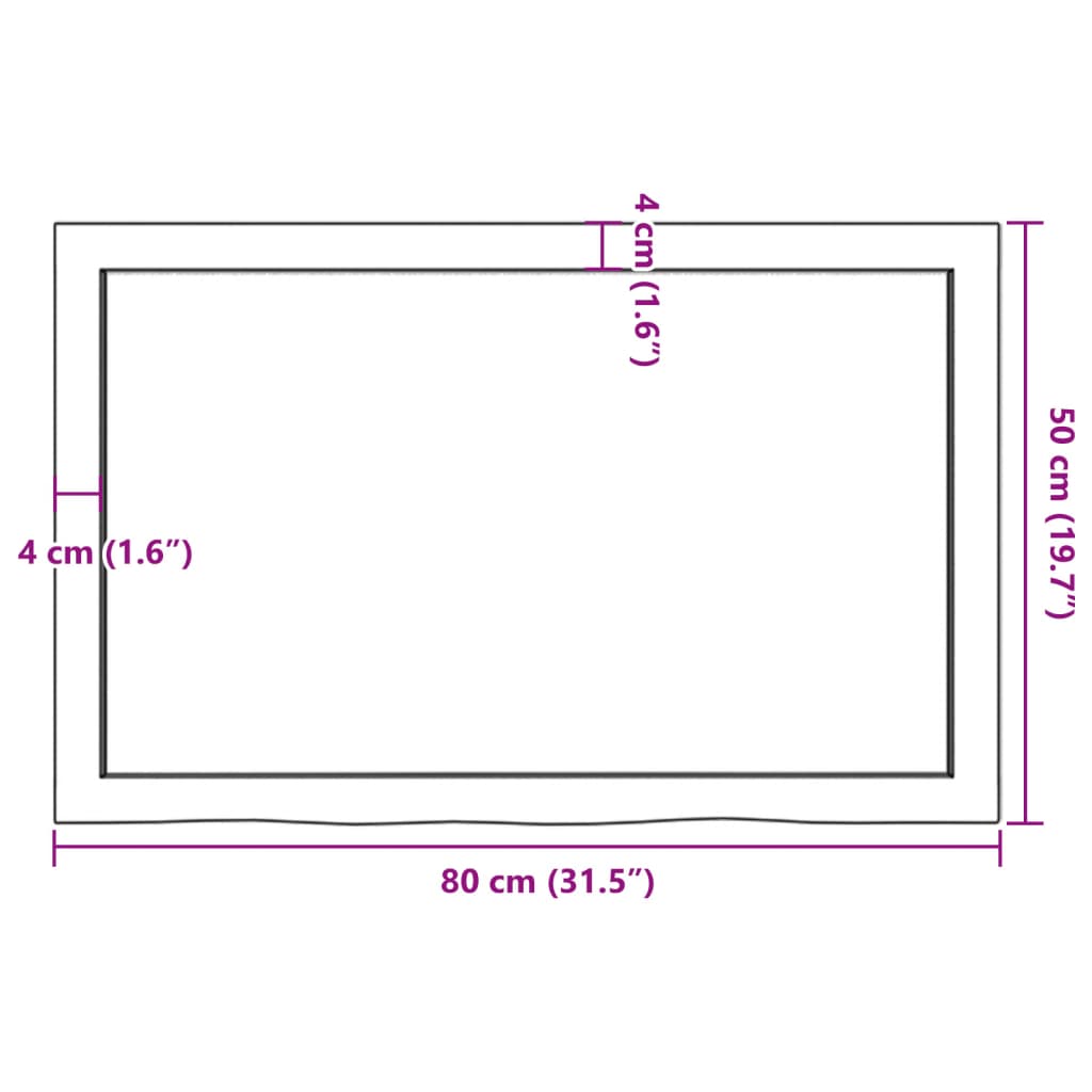 Zidna polica svjetlosmeđa 80x50x(2-6) cm obrađena hrastovina