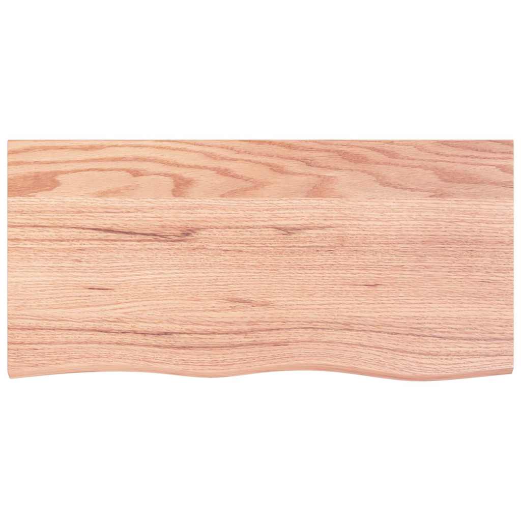 Zidna polica svjetlosmeđa 100x50x(2-4) cm obrađena hrastovina