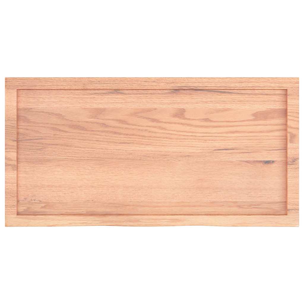 Zidna polica svjetlosmeđa 100x50x(2-4) cm obrađena hrastovina