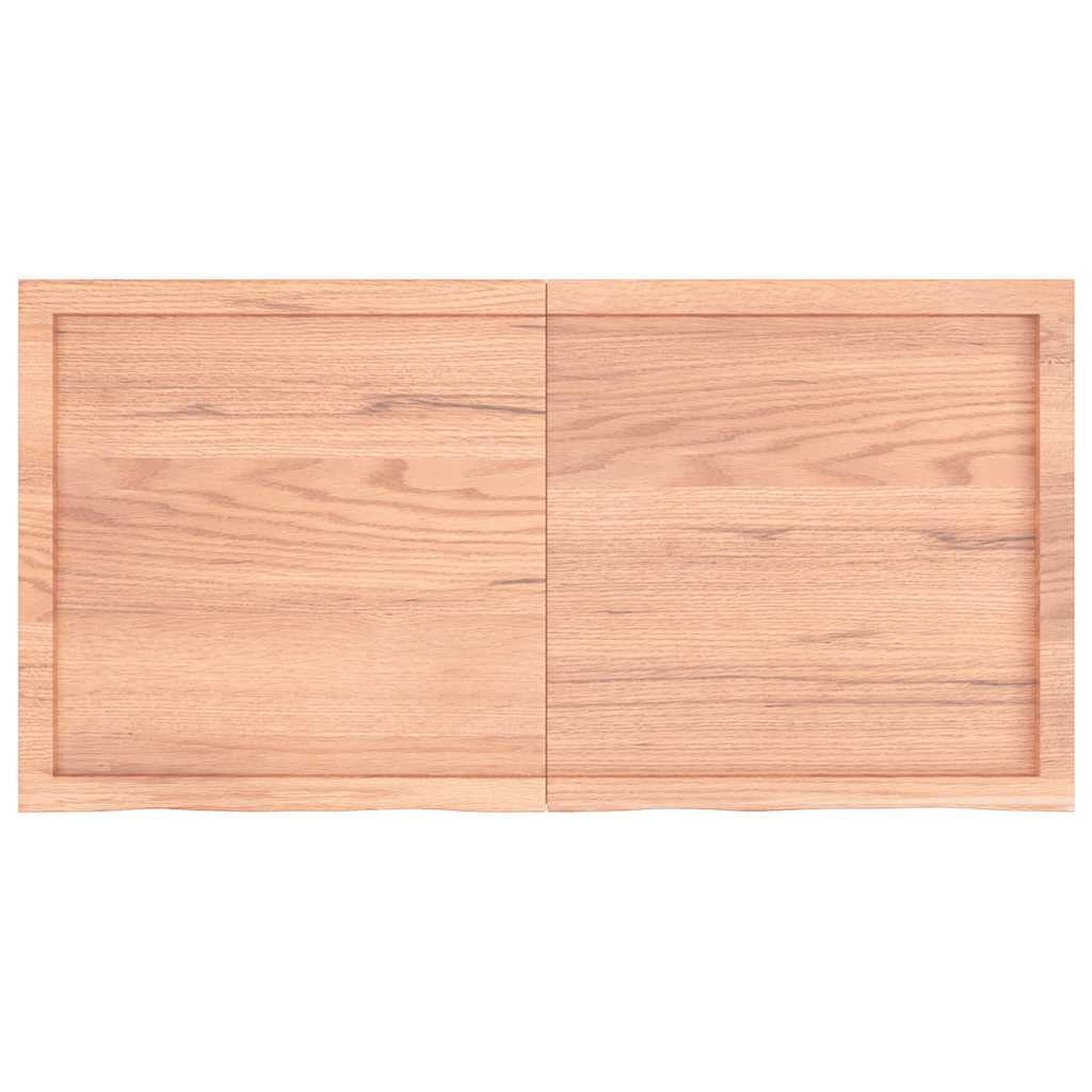 Zidna polica svjetlosmeđa 120x60x(2-6) cm obrađena hrastovina
