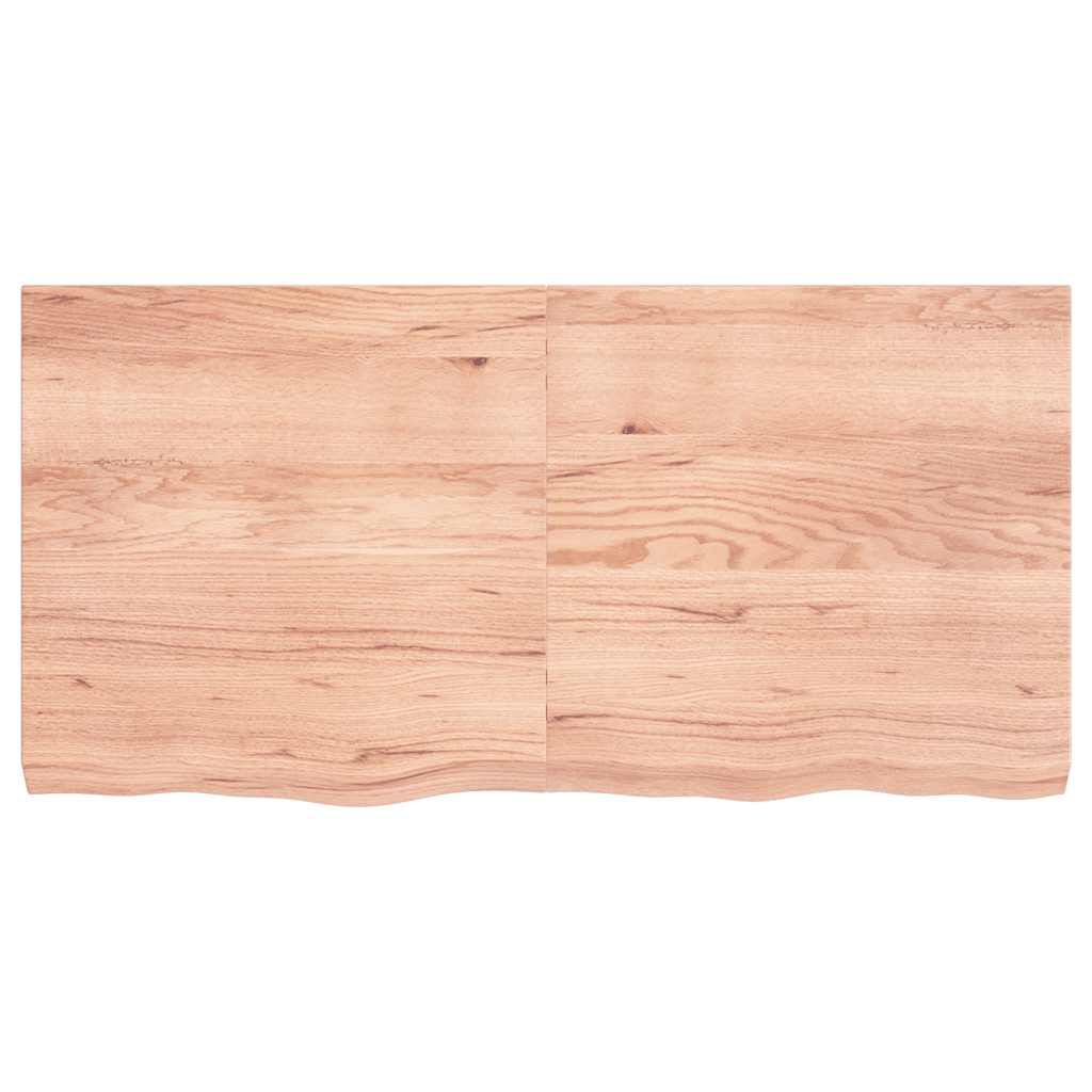 Zidna polica svjetlosmeđa 120x60x(2-6) cm obrađena hrastovina