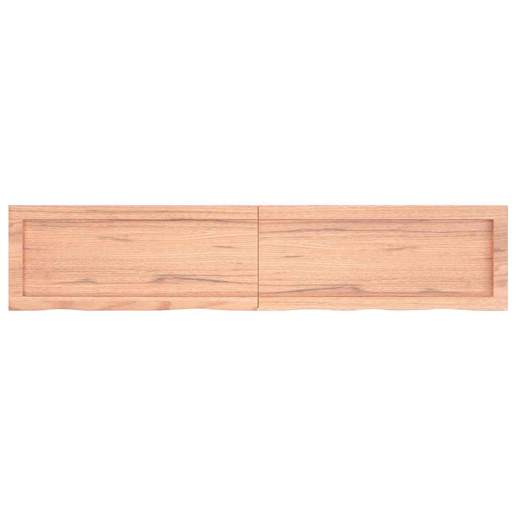 Zidna polica svjetlosmeđa 140x30x(2-4) cm obrađena hrastovina