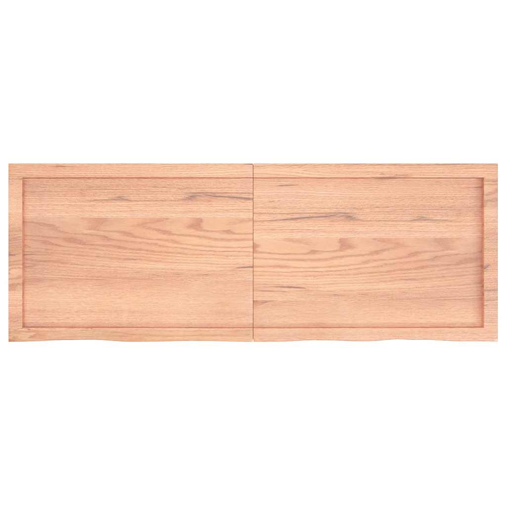 Zidna polica svjetlosmeđa 140x50x(2-6) cm obrađena hrastovina