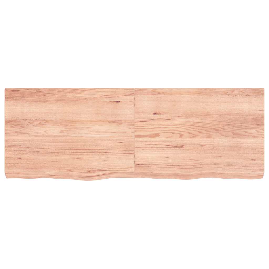 Zidna polica svjetlosmeđa 140x50x(2-6) cm obrađena hrastovina