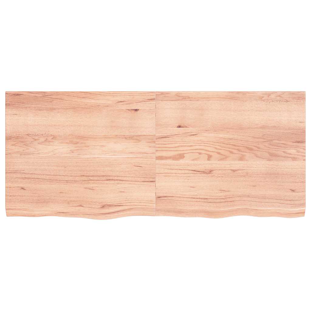 Zidna polica svjetlosmeđa 140x60x(2-4) cm obrađena hrastovina