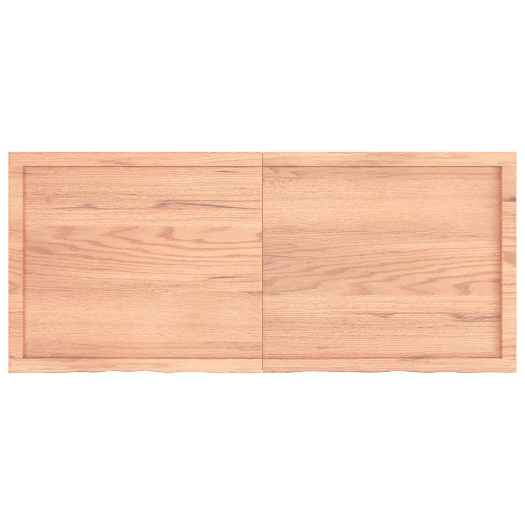 Zidna polica svjetlosmeđa 140x60x(2-6) cm obrađena hrastovina