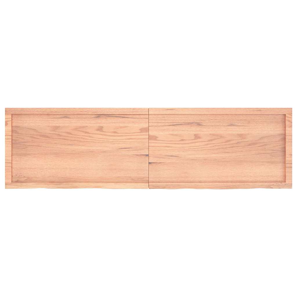 Zidna polica svjetlosmeđa 180x50x(2-6) cm obrađena hrastovina