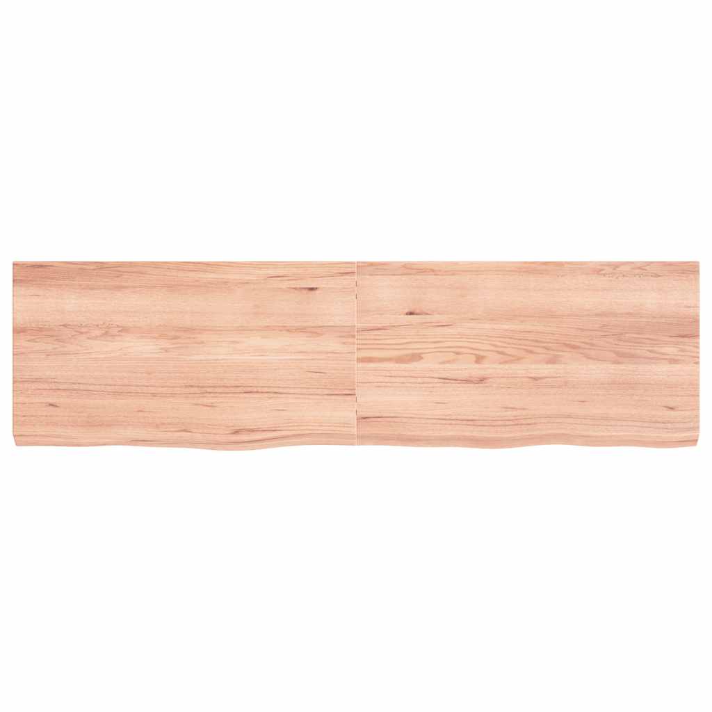 Zidna polica svjetlosmeđa 180x50x(2-6) cm obrađena hrastovina