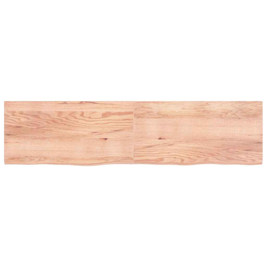 Zidna polica svjetlosmeđa 200x50x(2-4) cm obrađena hrastovina