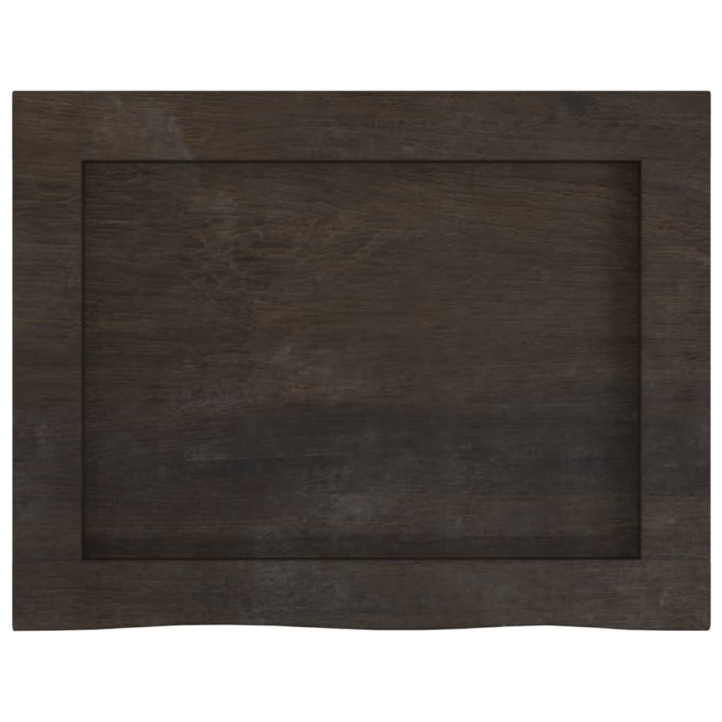 Zidna polica tamnosmeđa 40x30x(2-6) cm od obrađene hrastovine