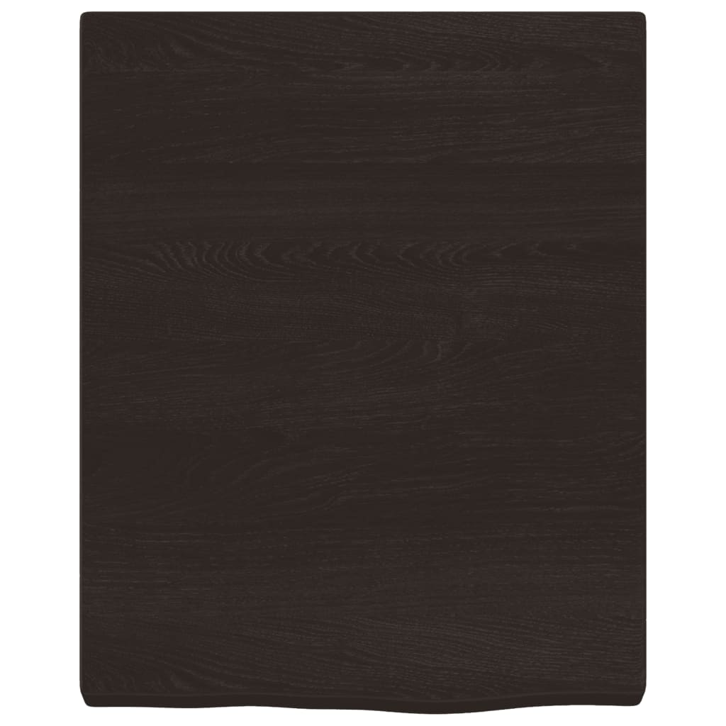 Zidna polica tamnosmeđa 40x50x(2-4) cm od obrađene hrastovine