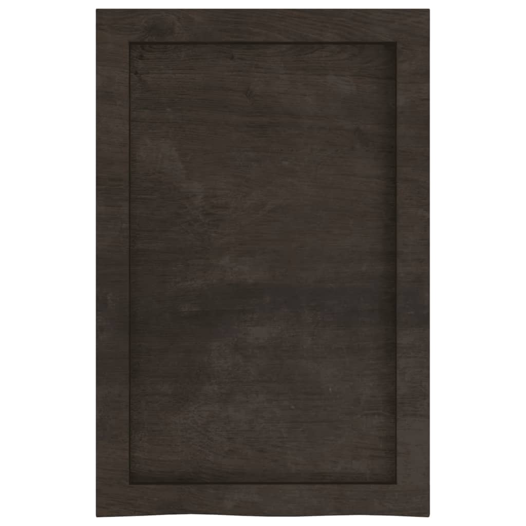 Zidna polica tamnosmeđa 40x60x(2-4) cm od obrađene hrastovine