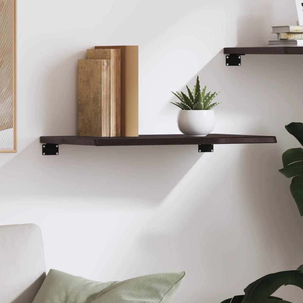 Zidna polica tamnosmeđa 60x30x2 cm od obrađene hrastovine