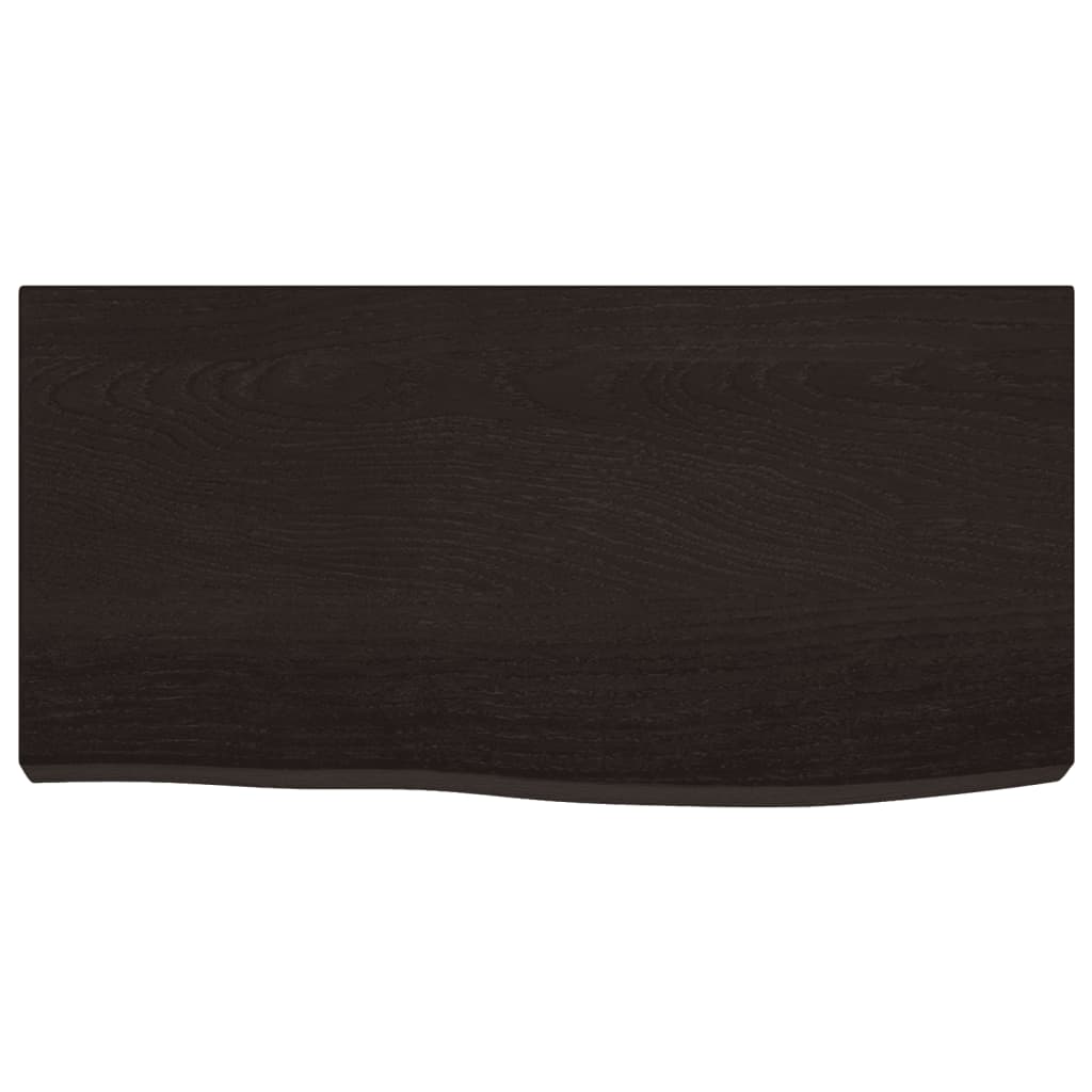 Zidna polica tamnosmeđa 60x30x(2-6) cm od obrađene hrastovine