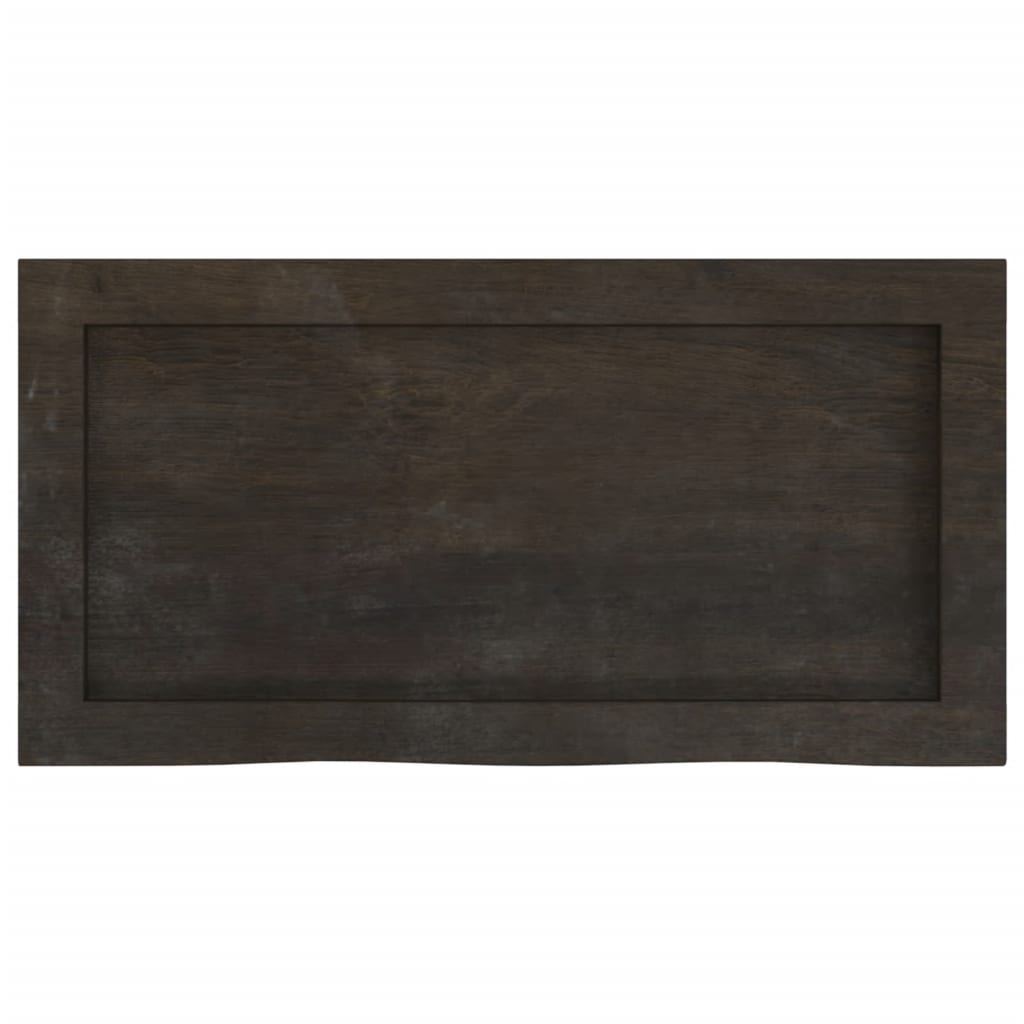 Zidna polica tamnosmeđa 60x30x(2-6) cm od obrađene hrastovine