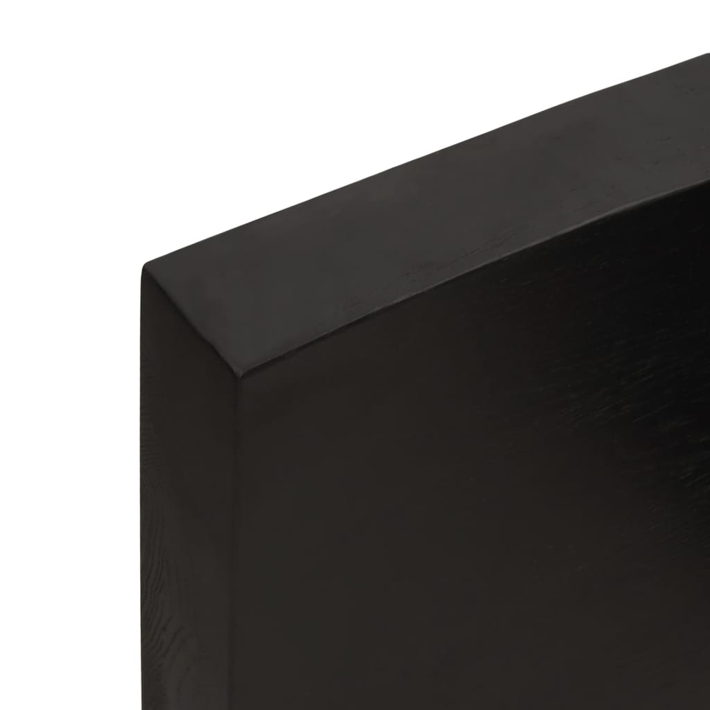 Zidna polica tamnosmeđa 60x30x(2-6) cm od obrađene hrastovine