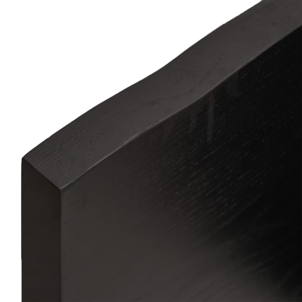 Zidna polica tamnosmeđa 60x40x(2-4) cm od obrađene hrastovine