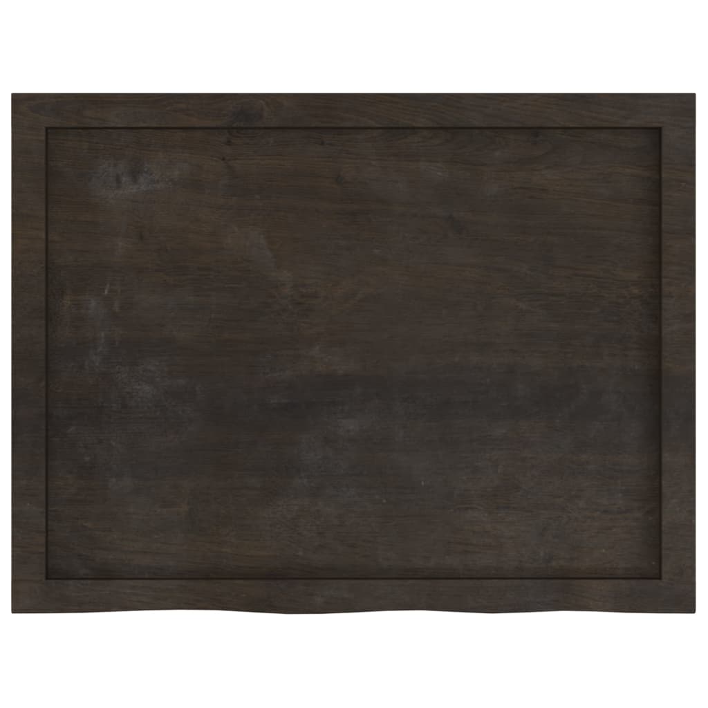 Zidna polica tamnosmeđa 80x60x(2-4) cm od obrađene hrastovine