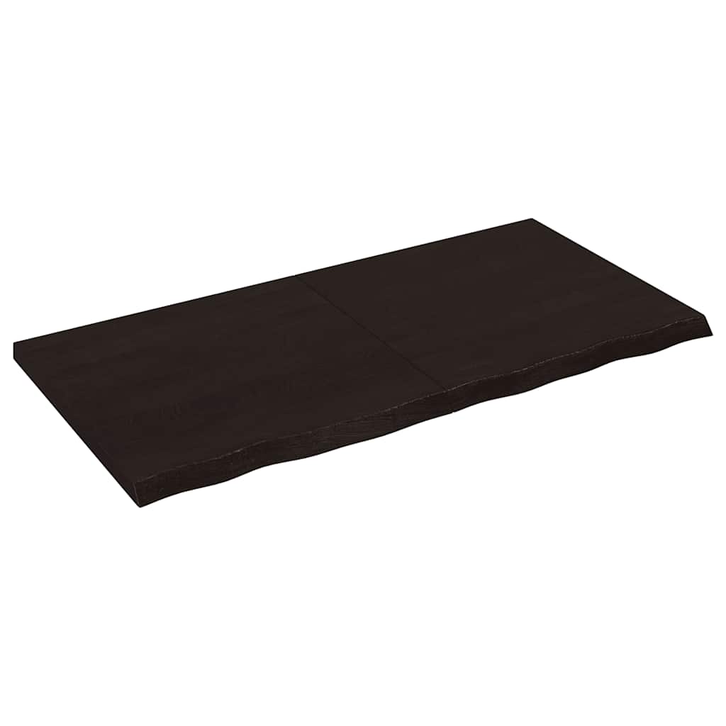 Zidna polica tamnosmeđa 120x60x(2-4) cm od obrađene hrastovine