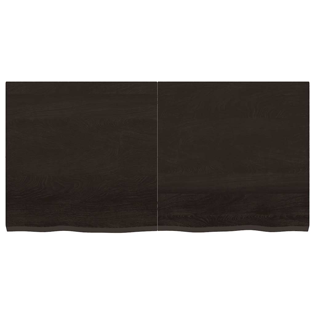 Zidna polica tamnosmeđa 120x60x(2-4) cm od obrađene hrastovine