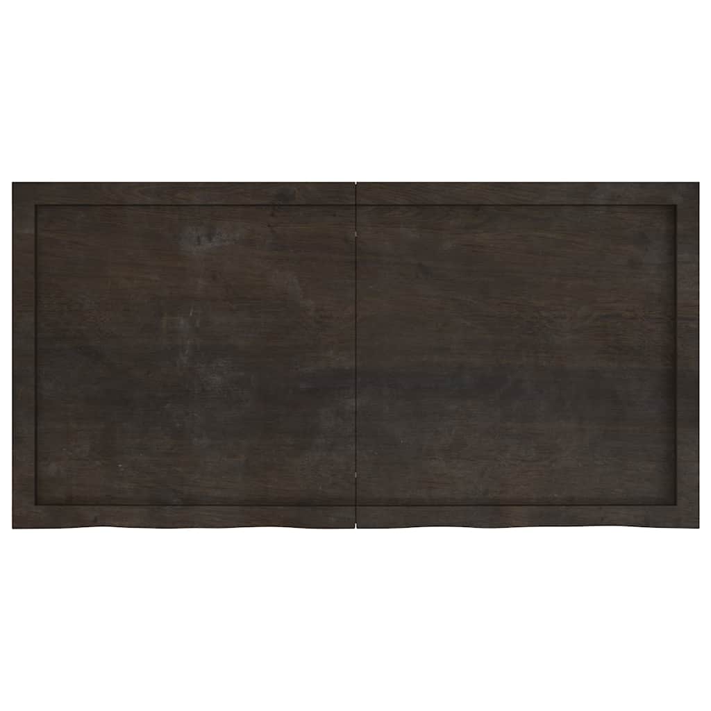 Zidna polica tamnosmeđa 120x60x(2-6) cm od obrađene hrastovine