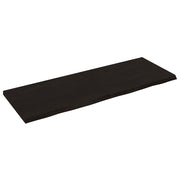 Zidna polica tamnosmeđa 140x50x(2-4) cm od obrađene hrastovine