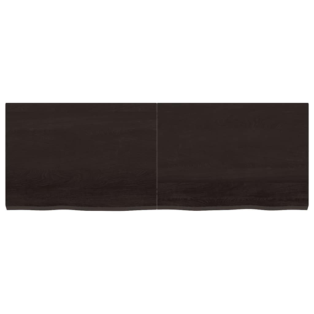 Zidna polica tamnosmeđa 140x50x(2-4) cm od obrađene hrastovine